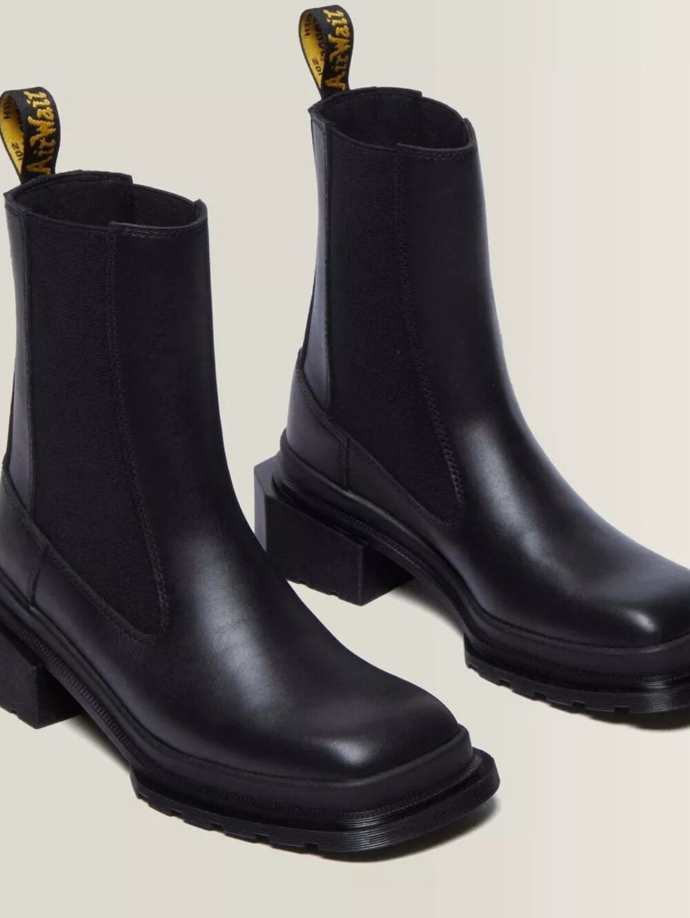 Dr. Martens Maybole Square Toe Leather Chelsea Boots in Black